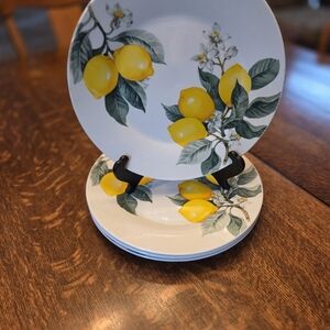 Lemon Print Dinner Plates by Royal Norfolk - Set of 4